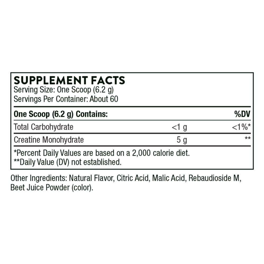 Supplement facts label for a product with serving size, carbohydrate content, and other ingredients listed.