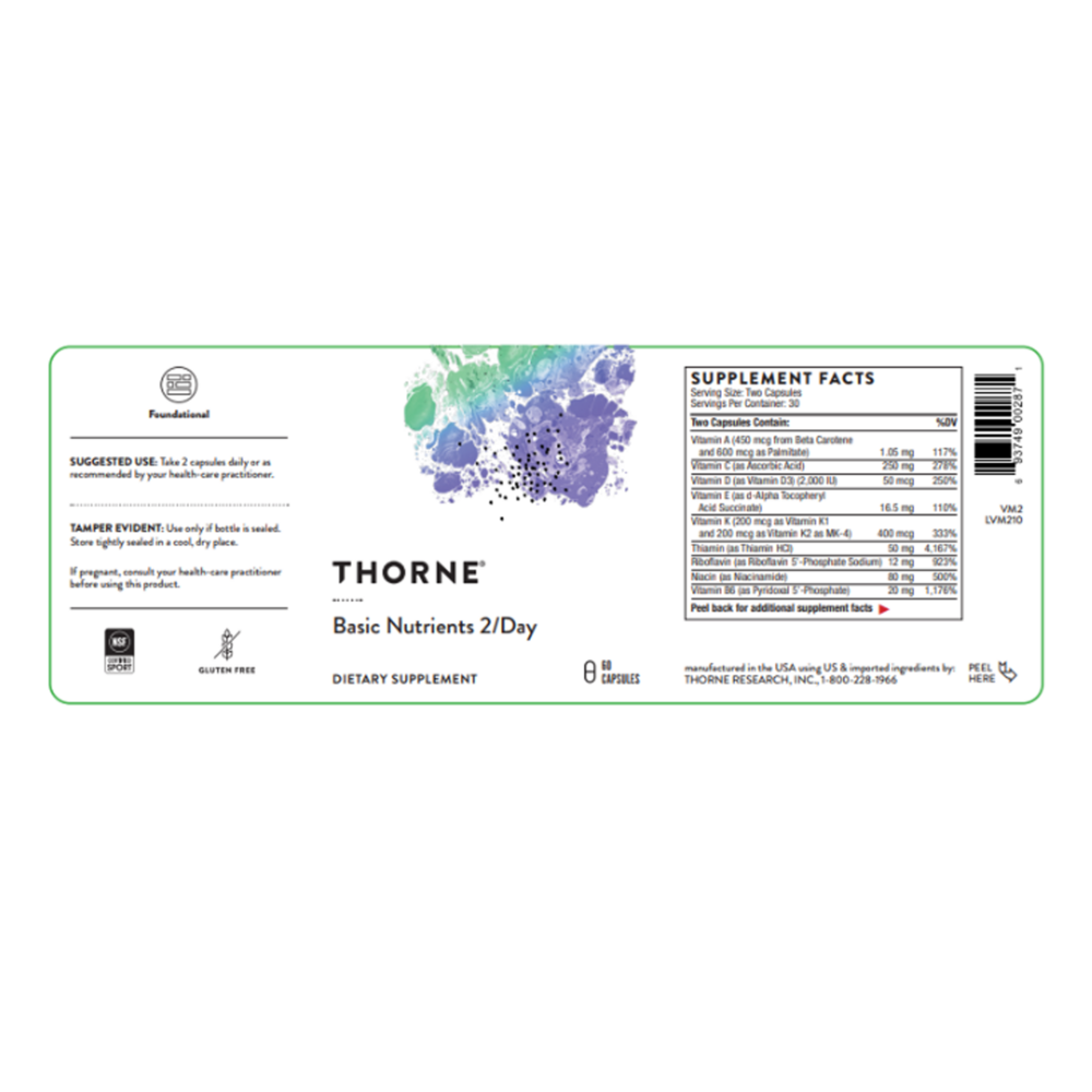 Thorne Research supplement label on a white background