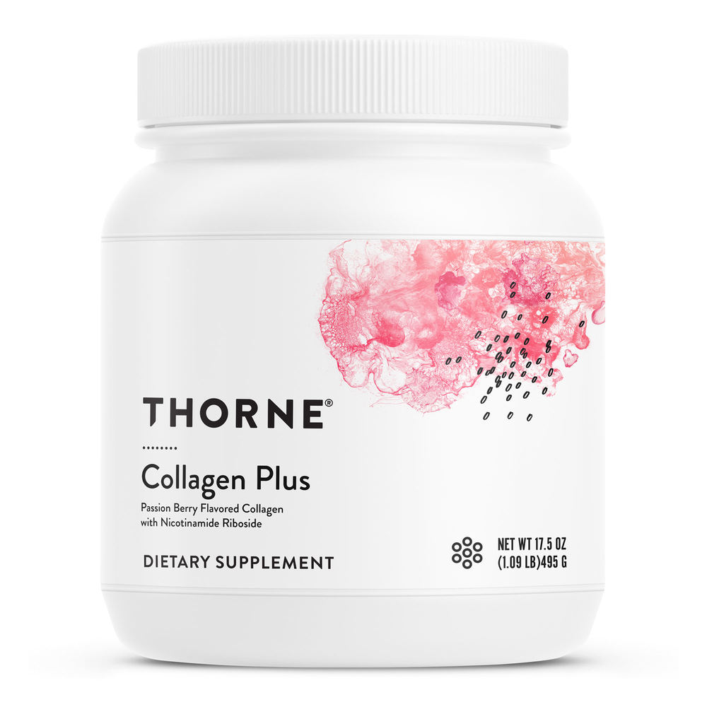 Thorne Collagen Plus dietary supplement container on a white background