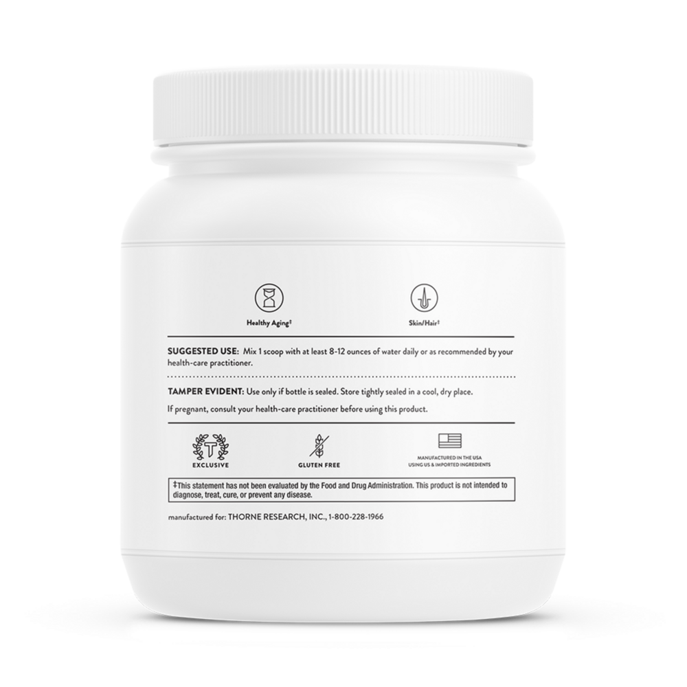 White supplement container with label on a white background