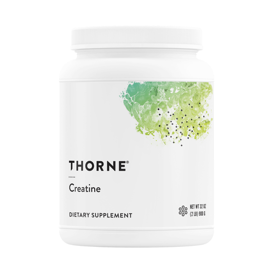 Thorne Creatine dietary supplement container on a white background