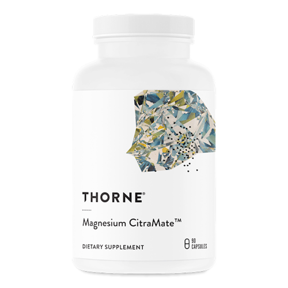 Thorne Magnesium CitraMate dietary supplement container on a white background