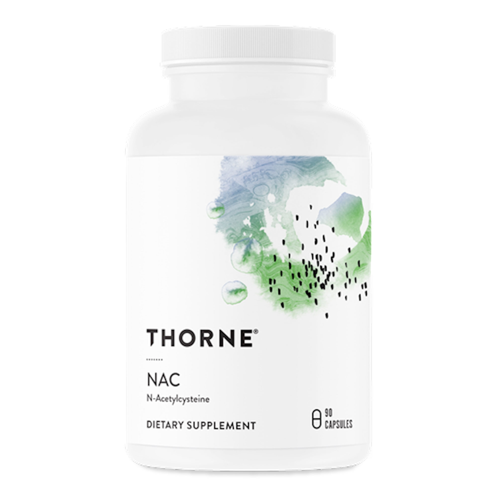 Thorne NAC dietary supplement container on a white background